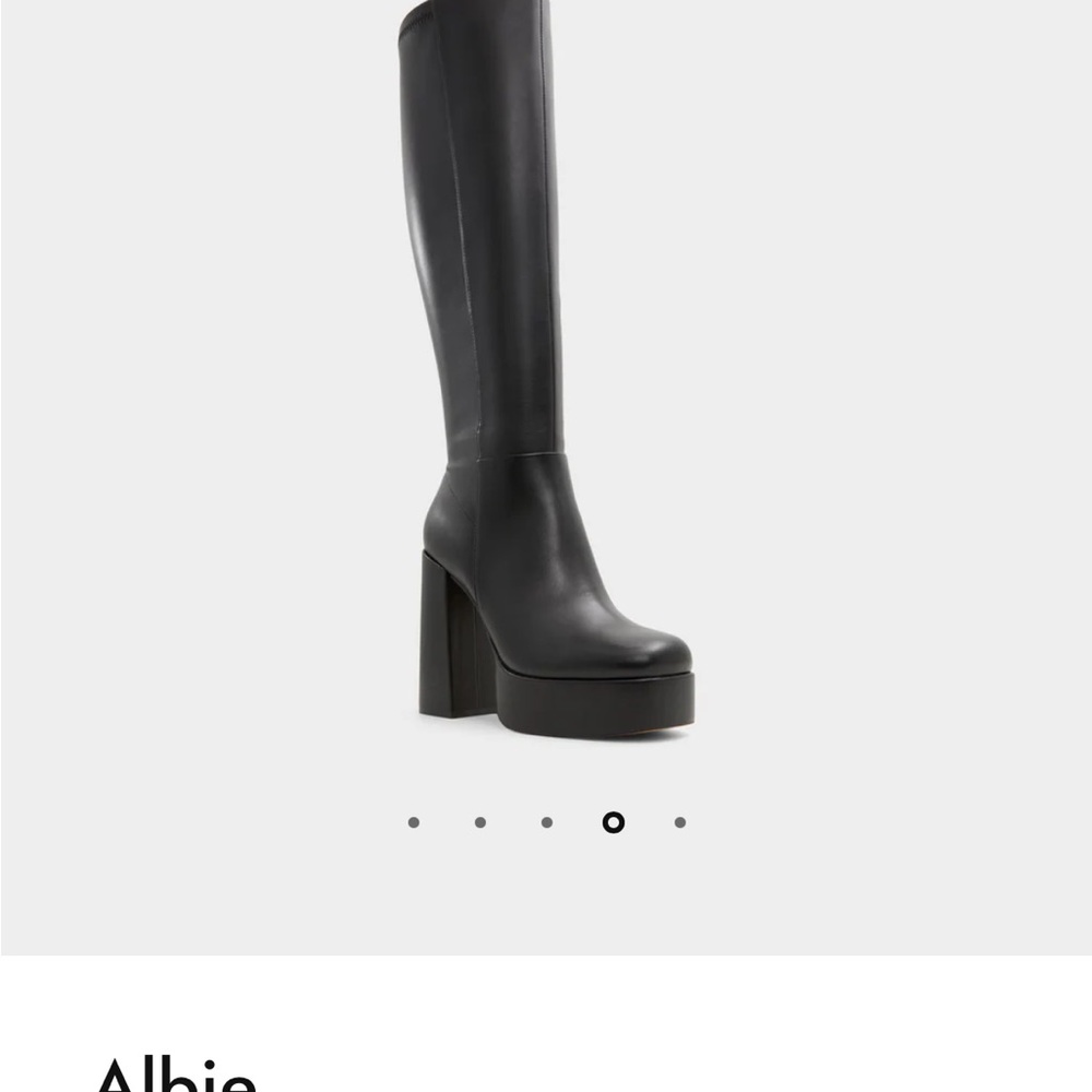 Aldo Black Platform Heeled Boots